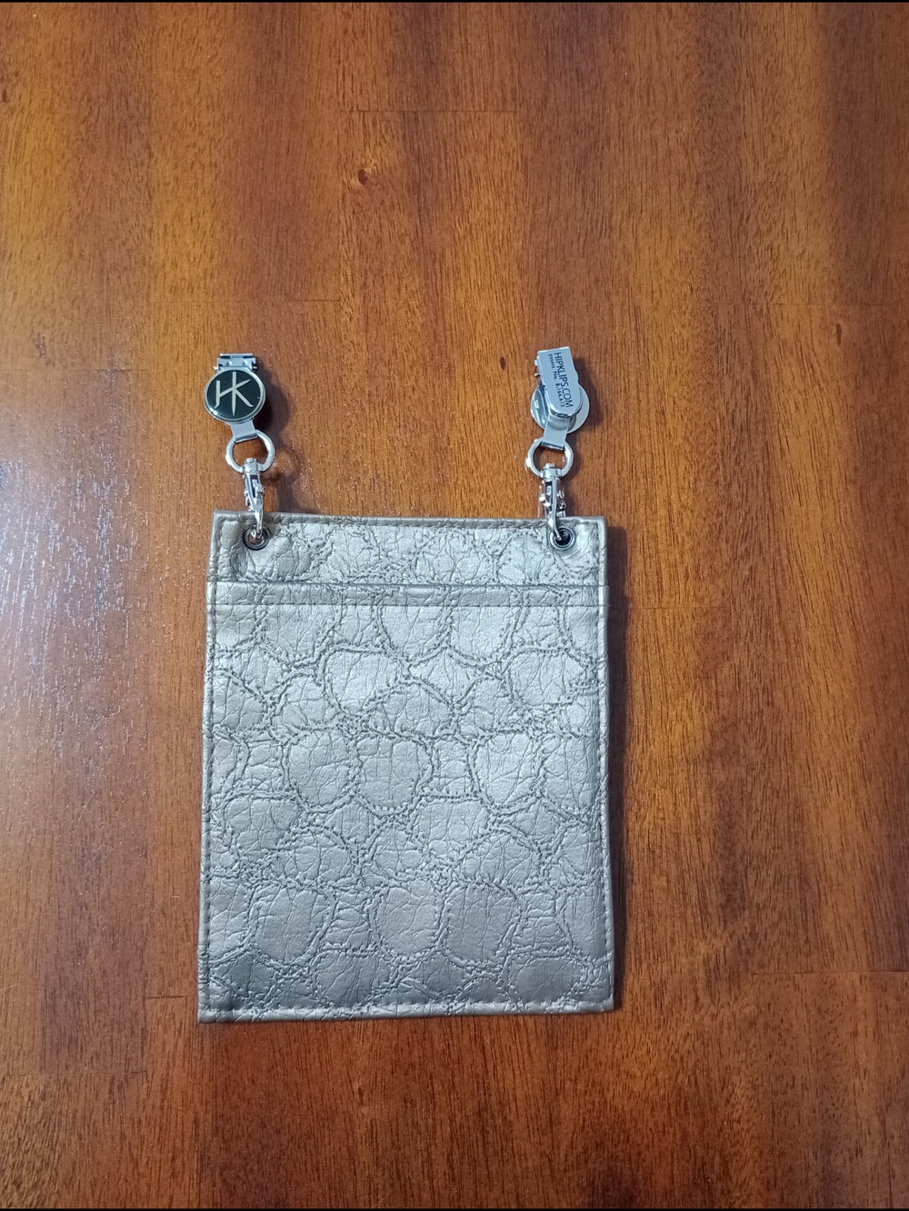 Metallic Silver Mini Bag with Signature Clip Details
